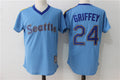 Custom Fan-Made Ken Griffey Jr Seattle Mariners #24 Blue Baseball Jersey