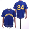 Custom Fan-Made Ken Griffey Jr Seattle Mariners #24 Blue Throwback Baseball Jersey