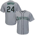 Custom Fan-Made Ken Griffey Jr Seattle Mariners #24 Grey Baseball Jersey
