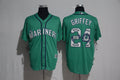 Custom Fan-Made Ken Griffey Jr. Print Seattle Mariners #24 Green Baseball Jersey