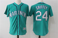 Custom Fan-Made Ken Griffey Jr. Northwest Seattle Mariners #24 Green Baseball Jersey