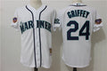 Custom Fan-Made Ken Griffey Jr Seattle Mariners #24 White Baseball Jersey
