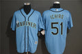 Custom Fan-Made Ichiro Suzuki Seattle Mariners #51 Blue Baseball Jersey