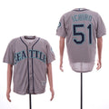 Custom Fan-Made Ichiro Suzuki Seattle Mariners #51 Grey Baseball Jersey