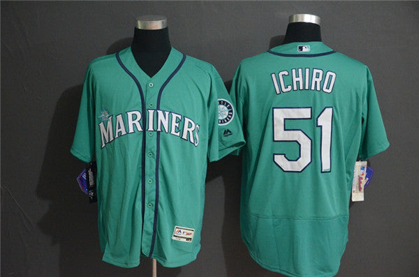 Custom Fan-Made Ichiro Suzuki Seattle Mariners #51 Green Baseball Jersey