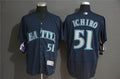Custom Fan-Made Ichiro Suzuki Seattle Mariners #51 Navy Baseball Jersey