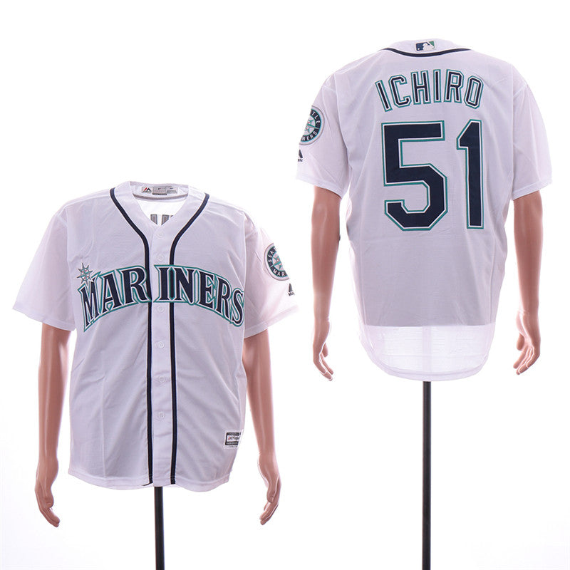 Custom Fan-Made Ichiro Suzuki Seattle Mariners #51 White Baseball Jersey