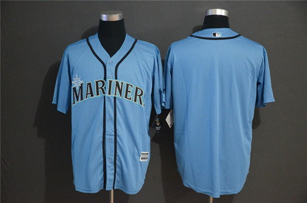 Custom Fan-Made Blue Seattle Mariners Baseball Jersey Seattle Mariners Blue Baseball Jersey