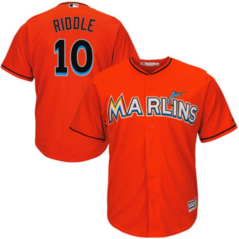 Custom Fan-Made JT Riddle Orange Miami Marlins Baseball Jersey Miami Marlins Orange Baseball Jersey