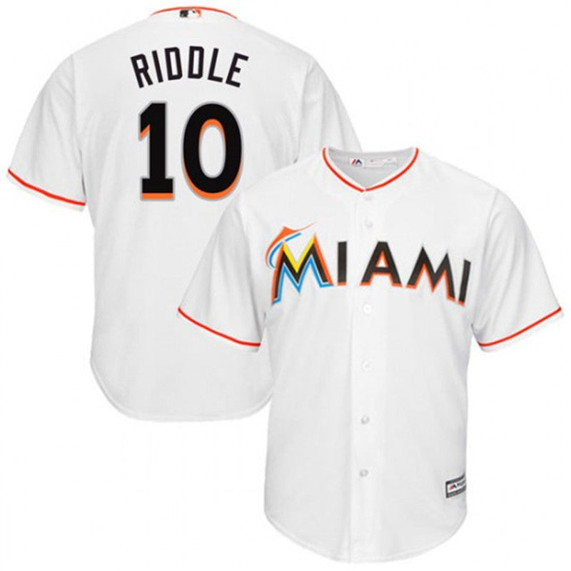 Custom Fan-Made JT Riddle White Miami Marlins Baseball Jersey Miami Marlins White Baseball Jersey