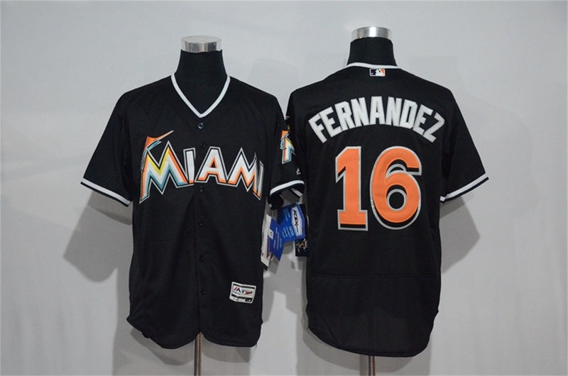 Custom Fan-Made Jose Fernandez Miami Marlins #16 Black Baseball Jersey