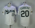 Custom Fan-Made Miguel Cabrera Miami Marlins #20 White Throwback Baseball Jersey