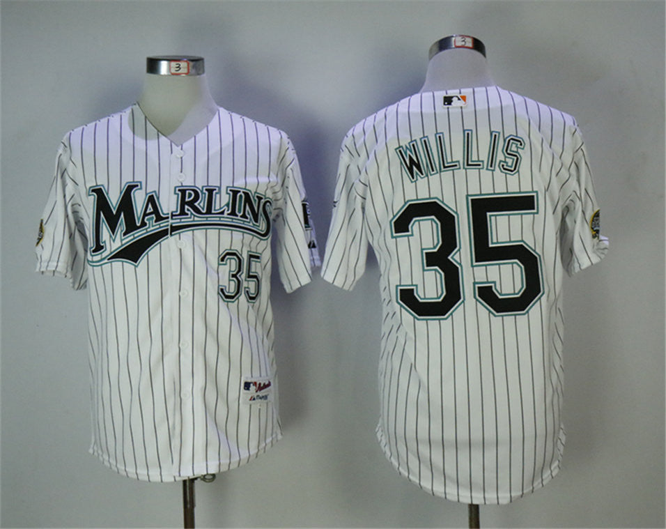 Custom Fan-Made Dontrelle Willis Miami Marlins #35 White Throwback Baseball Jersey
