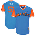Custom Fan-Made Ichiro Suzuki Ichi Miami Marlins #51 Blue 2017 Baseball Jersey