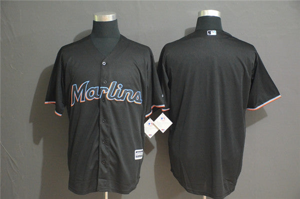 Custom Fan-Made Black Miami Marlins Baseball Jersey Miami Marlins Black Baseball Jersey