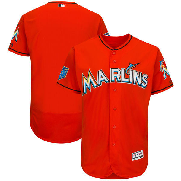 Custom Fan-Made Spring Training Orange 2018 Miami Marlins Baseball Jersey Miami Marlins Orange 2018 Baseball Jersey