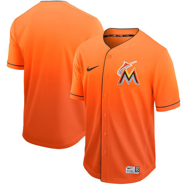 Custom Fan-Made Orange Miami Marlins Baseball Jersey Miami Marlins Orange Baseball Jersey