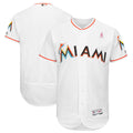 Custom Fan-Made White 2018 Miami Marlins Baseball Jersey Miami Marlins White 2018 Baseball Jersey