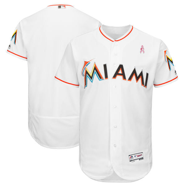 Custom Fan-Made White 2018 Miami Marlins Baseball Jersey Miami Marlins White 2018 Baseball Jersey