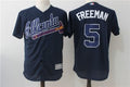 Custom Fan-Made Freeman Dark Atlanta Braves #5 Blue Baseball Jersey
