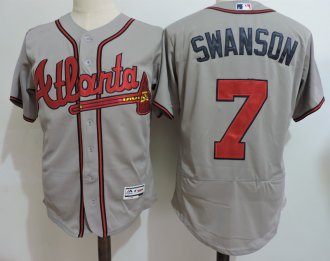Custom Fan-Made Dansby Swanson Atlanta Braves #7 Grey Baseball Jersey
