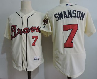 Custom Fan-Made Dansby Swanson Atlanta Braves #7 Baseball Jersey
