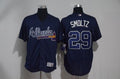 Custom Fan-Made Smoltz Atlanta Braves #9 Navy Baseball Jersey