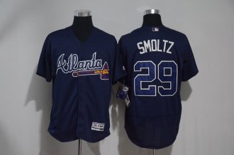 Custom Fan-Made Smoltz Atlanta Braves #9 Navy Baseball Jersey