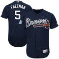 Custom Fan-Made Freddie Freeman Spring Training Navy 2017 Atlanta Braves Baseball Jersey Atlanta Braves Navy 2017 Baseball Jersey