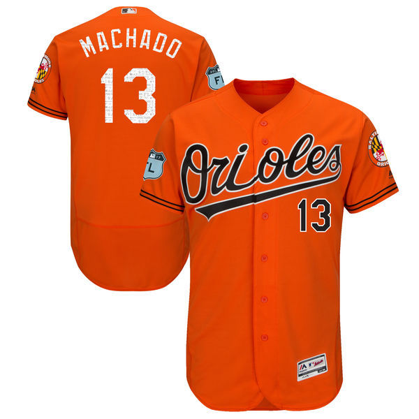 Custom Fan-Made Manny Machado Spring Training Orange 2017 Baltimore Orioles Baseball Jersey Baltimore Orioles Orange 2017 Baseball Jersey