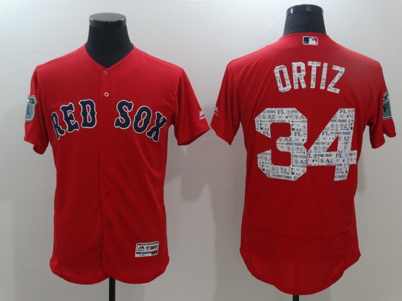 Custom Fan-Made David Ortiz Spring Training Scarlet 2017 Boston Red Sox Baseball Jersey Boston Red Sox Red 2017 Baseball Jersey