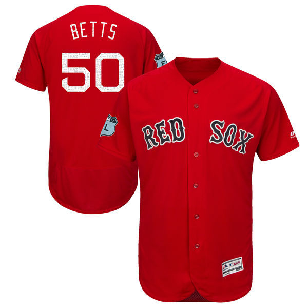 Custom Fan-Made Mookie Betts Spring Training Scarlet 2017 Boston Red Sox Baseball Jersey Boston Red Sox Red 2017 Baseball Jersey