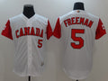 Custom Fan-Made Men Canada Freddie Freeman Style #5 White 2017 Baseball Jersey