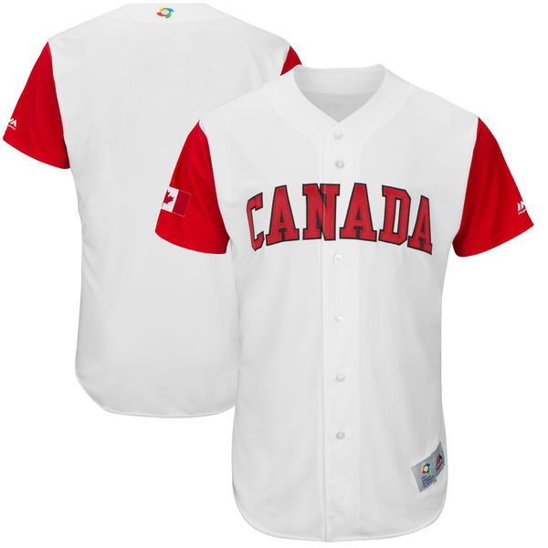 Custom Fan-Made Men Canada White 2017 Baseball Jersey Style White 2017 Baseball Jersey