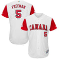 Custom Fan-Made Men Canada Freddie Freeman Style #5 White 2017 Baseball Jersey