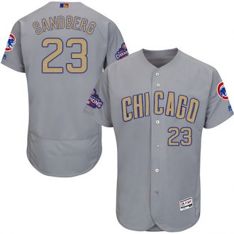 Custom Fan-Made Ryne Sandberg Chicago Cubs #23 Grey 2017 Baseball Jersey
