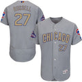 Custom Fan-Made Addison Russell Chicago Cubs #27 Grey 2017 Baseball Jersey