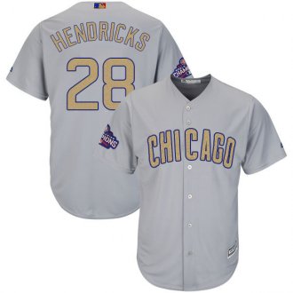 Custom Fan-Made Kyle Hendricks Chicago Cubs #28 Grey 2017 Baseball Jersey