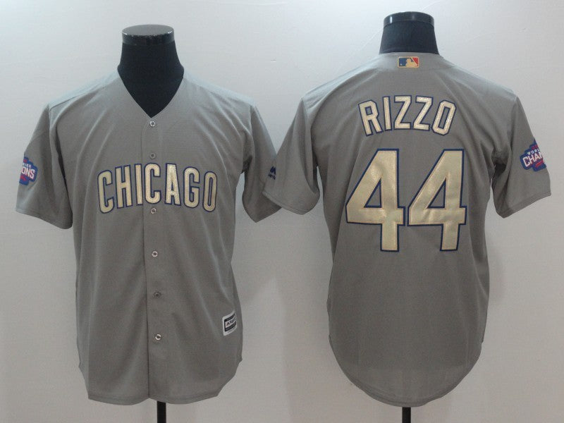 Custom Fan-Made Anthony Rizzo Chicago Cubs #44 Grey 2017 Baseball Jersey