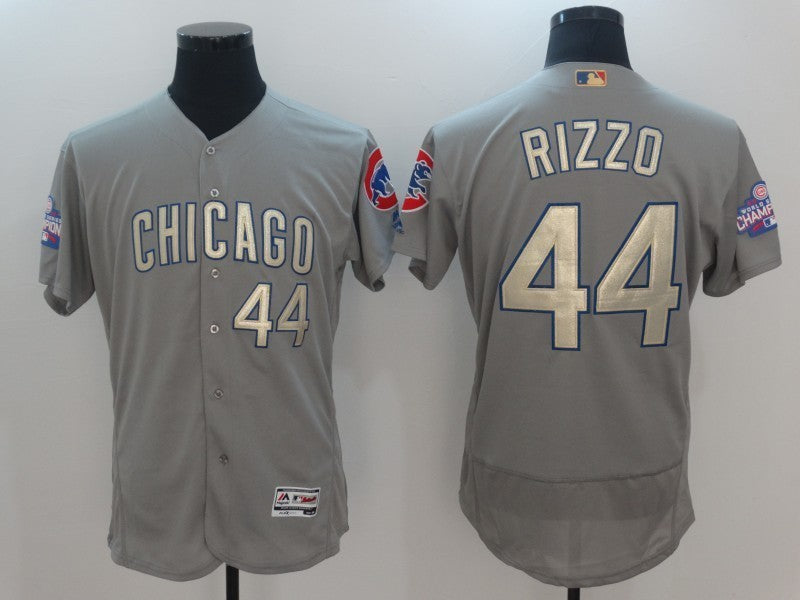 Custom Fan-Made Anthony Rizzo Chicago Cubs #44 Grey 2017 Baseball Jersey