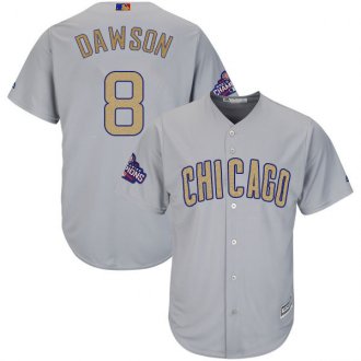 Custom Fan-Made Andre Dawson Chicago Cubs #8 Grey 2017 Baseball Jersey