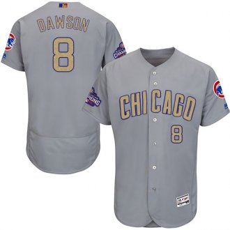 Custom Fan-Made Andre Dawson Chicago Cubs #8 Grey 2017 Baseball Jersey