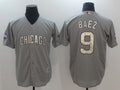 Custom Fan-Made Javier Baez Chicago Cubs #9 Grey 2017 Baseball Jersey