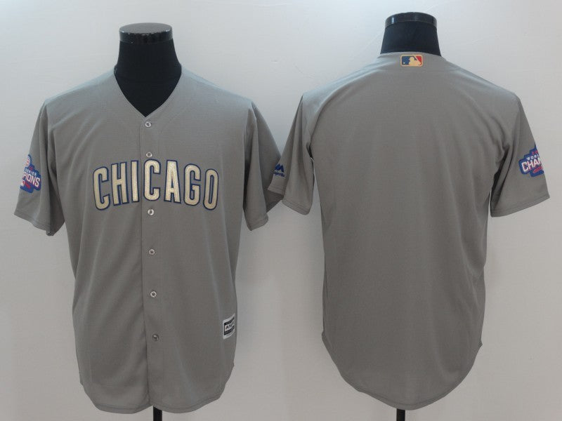 Custom Fan-Made Bank Grey 2017 Chicago Cubs Baseball Jersey Chicago Cubs Grey 2017 Baseball Jersey