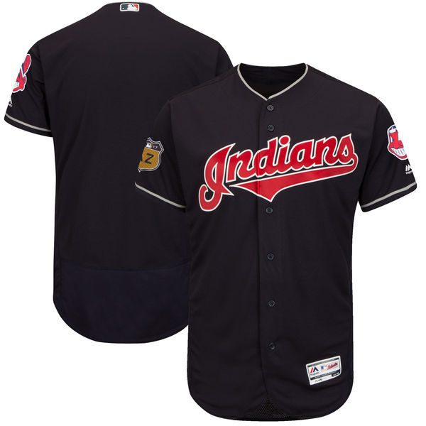 Custom Fan-Made Men Spring Training Navy 2017 Cleveland Guardians Baseball Jersey Cleveland Guardians Navy 2017 Baseball Jersey