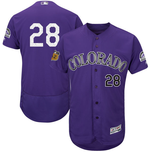Custom Fan-Made Nolan Arenado Spring Training Purple 2017 Colorado Rockies Baseball Jersey Colorado Rockies Purple 2017 Baseball Jersey