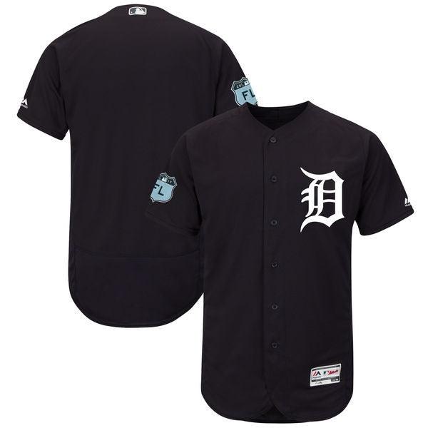 Custom Fan-Made Spring Training Navy 2017 Detroit Tigers Baseball Jersey Detroit Tigers Navy 2017 Baseball Jersey