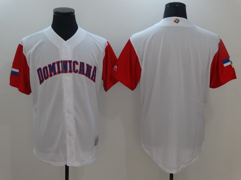 Custom Fan-Made Men Dominican Republic White 2017 Baseball Jersey Style White 2017 Baseball Jersey