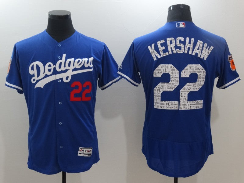 Custom Fan-Made Clayton Kershaw Spring Training Royal 2017 Los Angeles Dodgers Baseball Jersey Los Angeles Dodgers 2017 Baseball Jersey