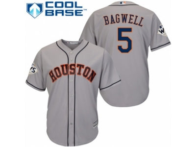 Custom Fan-Made Jeff Bagwell Bound Houston Astros #5 Grey 2017 Baseball Jersey